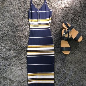 Tommy Hilfiger Platform Heels with maxi dress